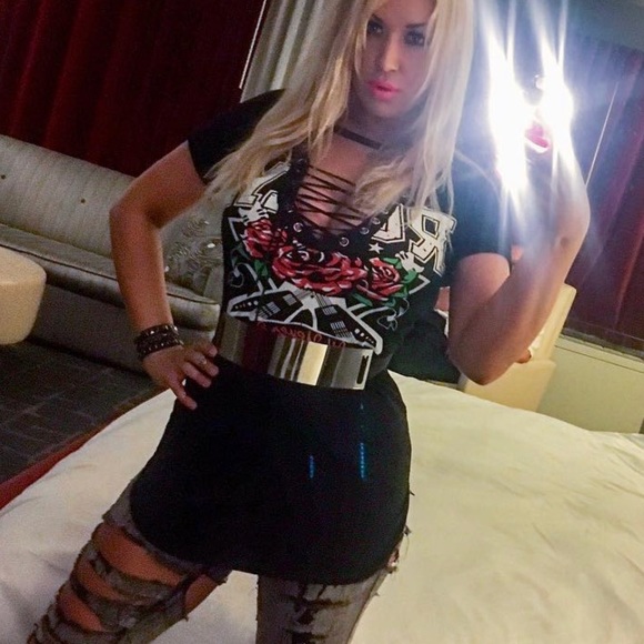 Rock Will Never Die Lace Up Tee - Picture 1 of 3